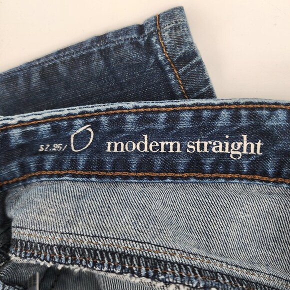 ANN TAYLOR Loft Modern Straight Dark Wash Blue Jeans 0 (25) - Picture 6 of 9